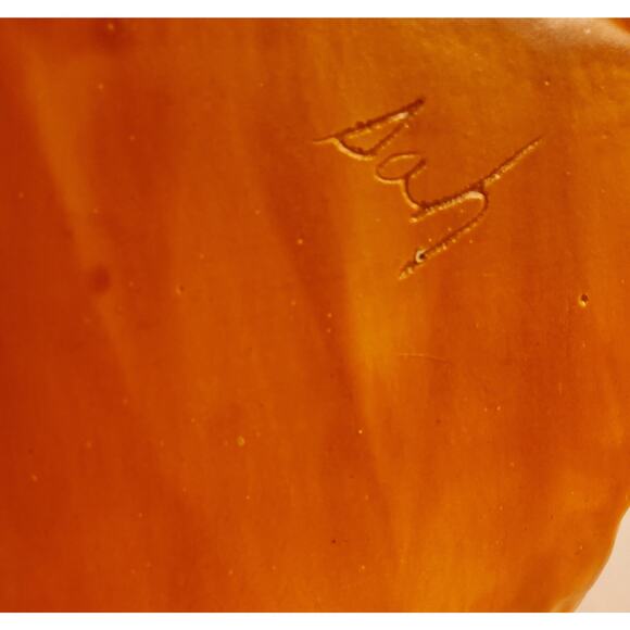 Handsigned ceramic Pumpkin Bowl/ Candle Holder Luminary.  Fall  Decor - Picture 3 of 3